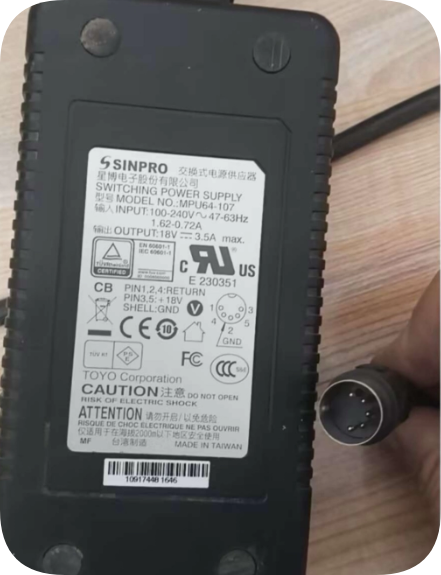 *Brand NEW* Replacement 5-Pin Power Adapter Compatible with SINPRO MPU64-107 18V3.5A Pow